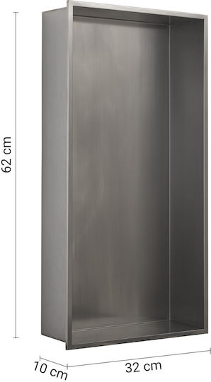 Gedy Επιτοίχια Ραφιέρα Μπάνιου Inox Ασημί Gedy Επιτοίχια Ραφιέρα Μπάνιου Inox Ασημί