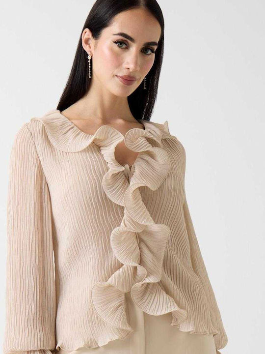 Bluza Damă Mânecă Lungă Ecru