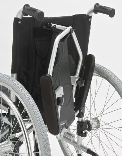 Alfa Care Ac–52f Αναπηρικό Αμαξίδιο Πτυσσόμενο Απλού Τύπου με Απλή Πλάτη 46cm 13-504-022 Ασημί