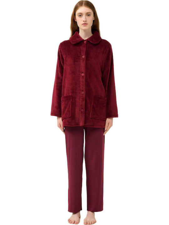 Vamp Winter Women's Pyjama Jacket Burgundy