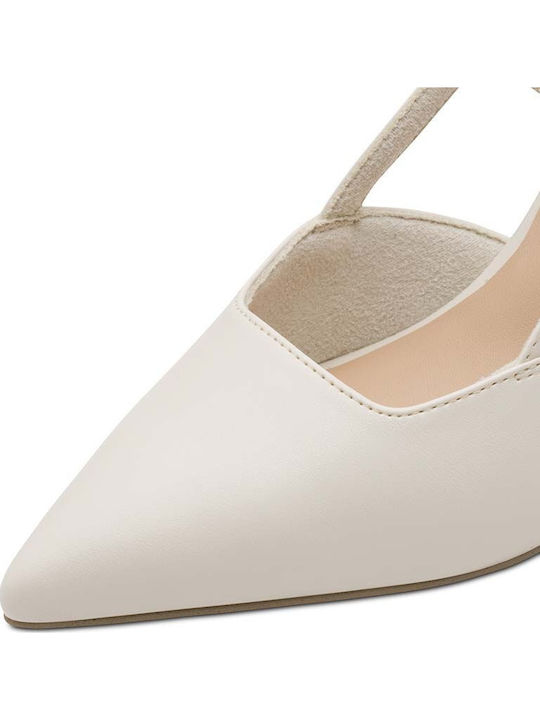 Pantofi cu toc cu Toc Stiletto & Curea Ecru