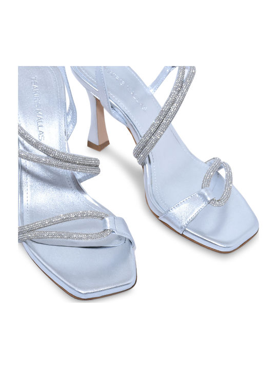 Leder Sandalen Silber