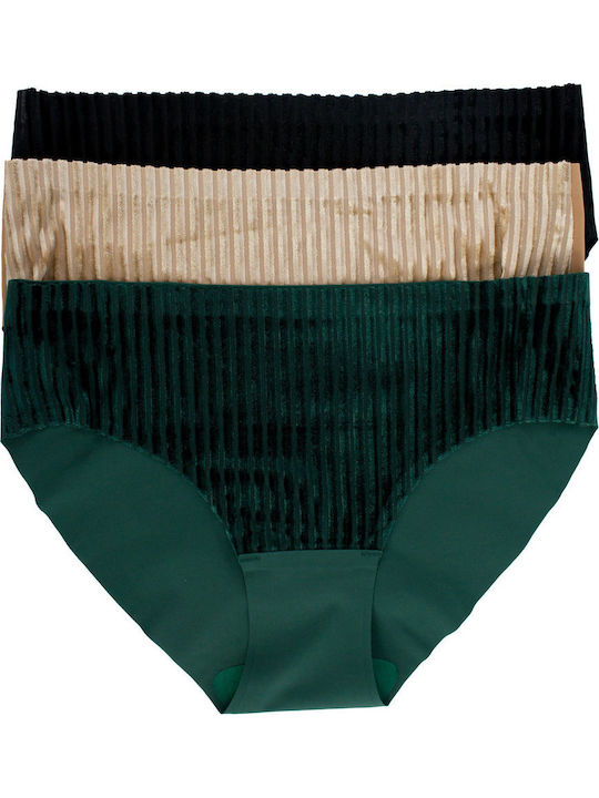 Γυναικεία Slip 3Pack χωρίς Ραφές Multicolour