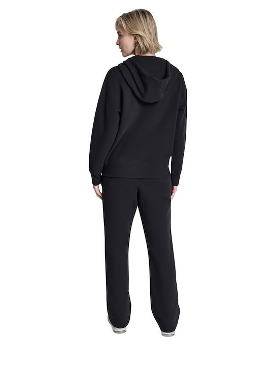 Damen Sweatshirtjacke Kapuzen Schwarz