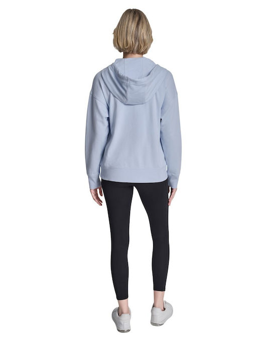 Women's Sweatshirt Jacket Hooded Light Blue