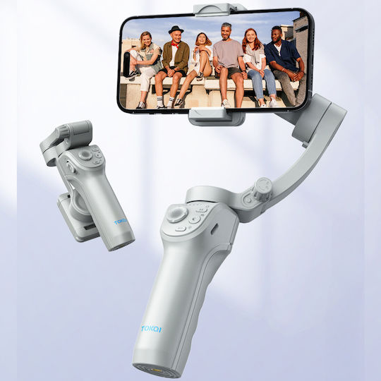 Gimbal Mobil cu Stabilizator pe 3 Axe și o durată de viață a bateriei de 8 ore Argintiu