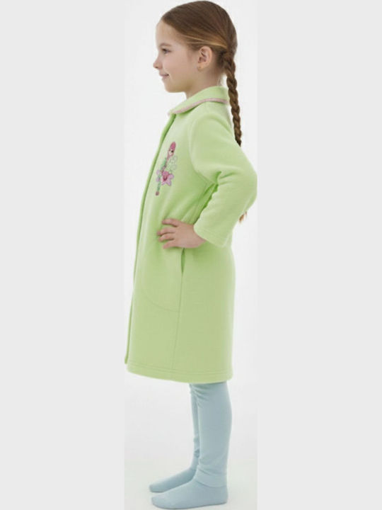 Tres Chic Παιδική Ρόμπα Χειμωνιάτικη Fleece Λαχανί