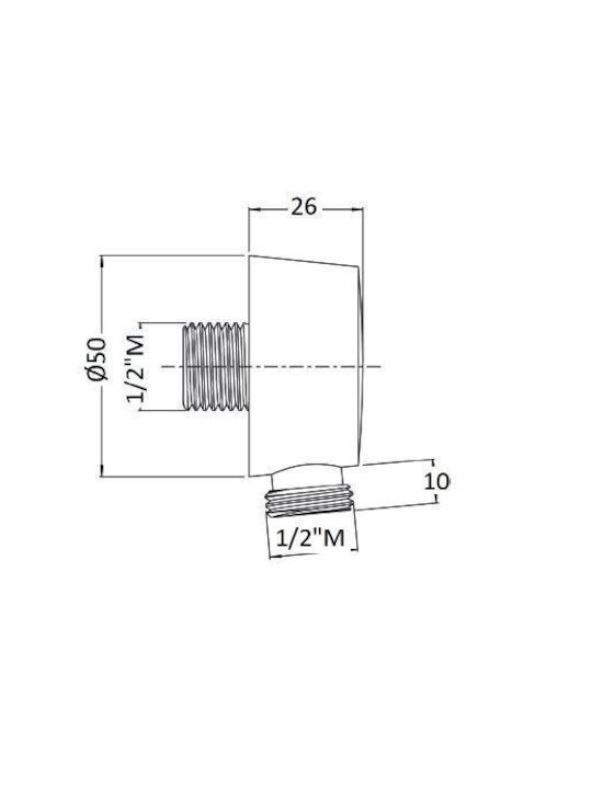 Piccadilly Built-in Mixer & Supply Set for Shower Silver