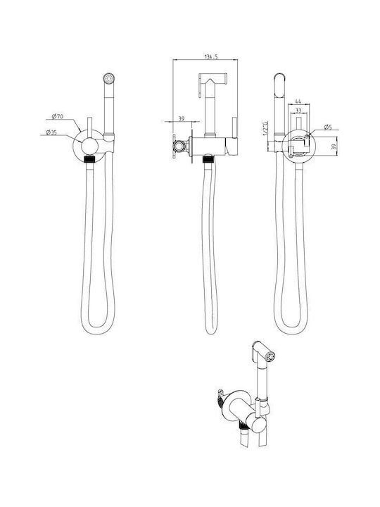 Piccadilly Set Bidet Argintiu