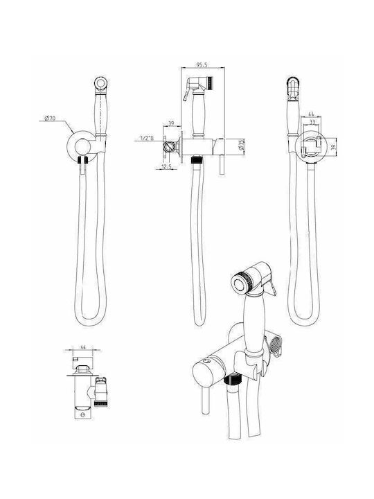 Piccadilly Satz Bidet Schwarz