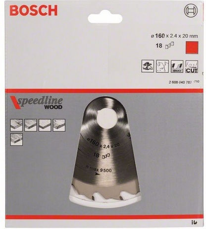 Bosch Speedline Диск за рязане с 18 Зъба 160мм