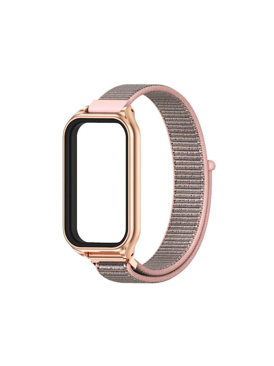 Xiaomi Smart Band 8 Active Mijobs Λουράκι Nylon Rose Gold