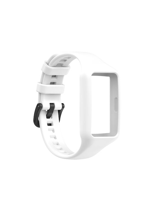 Huawei Band 7 6 Pro 6 Honor Band 7 6 Универсална Интегрирана Силиконова Каишка Бяла