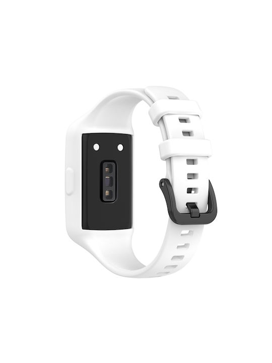 Huawei Band 7 6 Pro 6 Honor Band 7 6 Универсална Интегрирана Силиконова Каишка Бяла