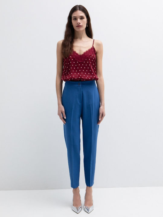 Women's Lingerie Top Polka Dot with Lace Burgundy