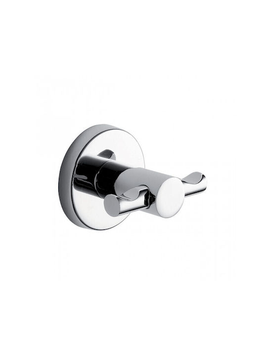 Piccadilly Double Wall-Mounted Bathroom Rail Inox Silver