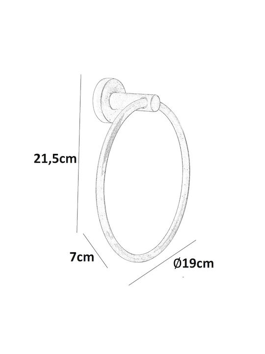 Bronze Art Fairmont Single Bathroom Ring With Screws 19x22cm White