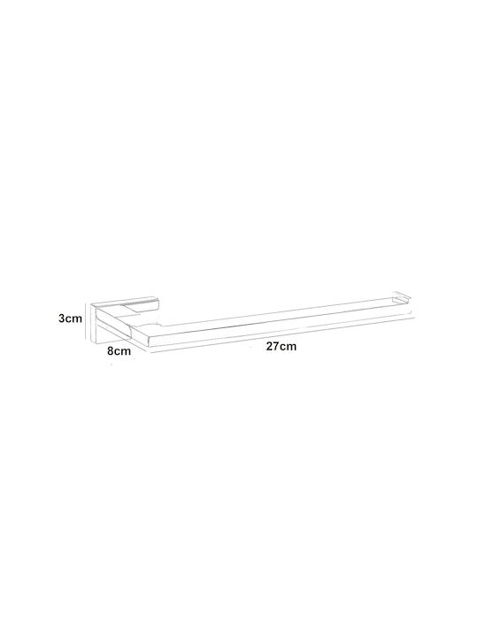 Bronze Art Bathroom Hook Single with Screws 27x3cm Inox Silver
