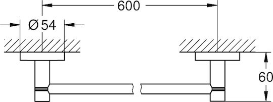 Grohe New Essentials Single Wall-Mounted Bathroom Rail ​60x5.4cm Brushed Warm Sunset