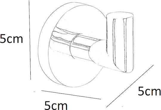 Bronze Art Single Bathroom Hook With Screws 50x5cm Silver