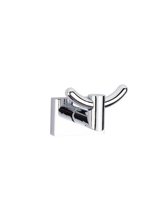 Bronze Art Double Wall-Mounted Bathroom Hook Silver