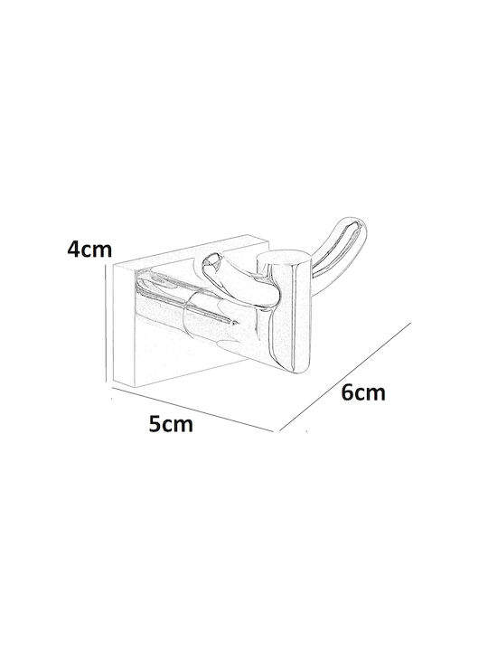 Bronze Art Double Wall-Mounted Bathroom Hook Silver