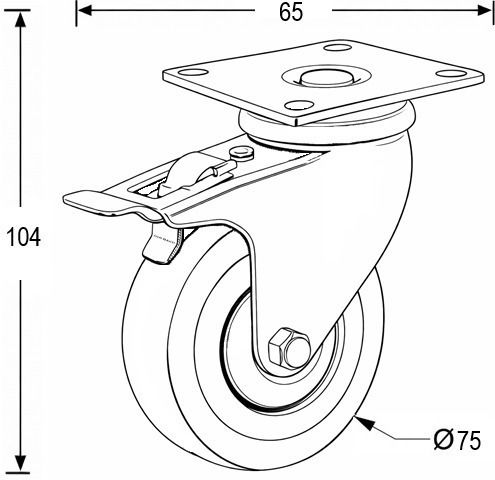 Finetto Furniture Wheel made of Metal Gray