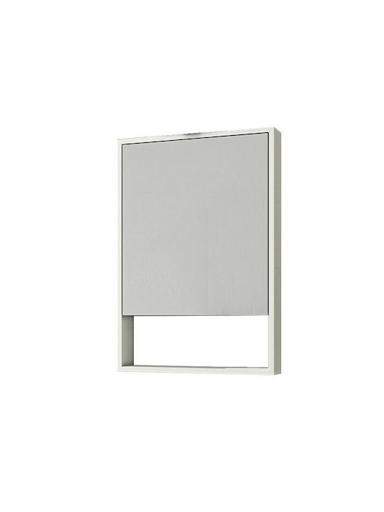 Drop Instinct 55 Rectangular Bathroom Mirror made of Particle Board with Shelf & Cabinet 48x70cm White