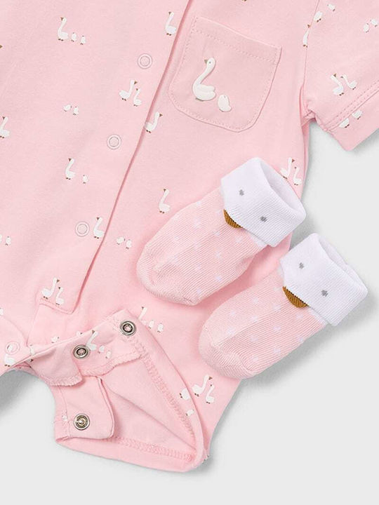 Mayoral Set Onesie With Accessories Pink 3 Pieces