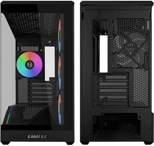 Lian Li Vector V100 Gaming Mini Tower Computer Case with Side Window and RGB Lighting Black