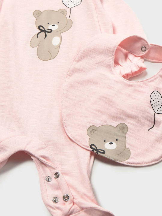 Mayoral Baby Bodysuit Set with Accessories Pink 2pcs