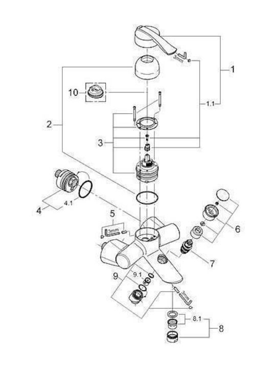 Grohe Миксер Батерия Душ Сив