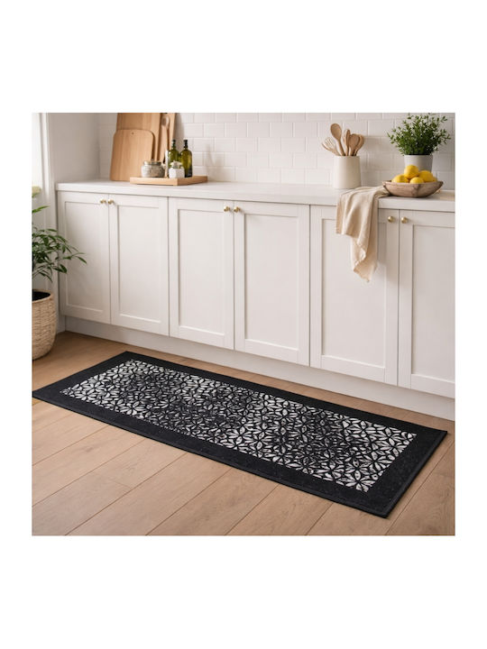 My Home Luxury Ορθογώνιο Χαλάκι Κουζίνας 50x80cm BZTH-0580 Μαύρο