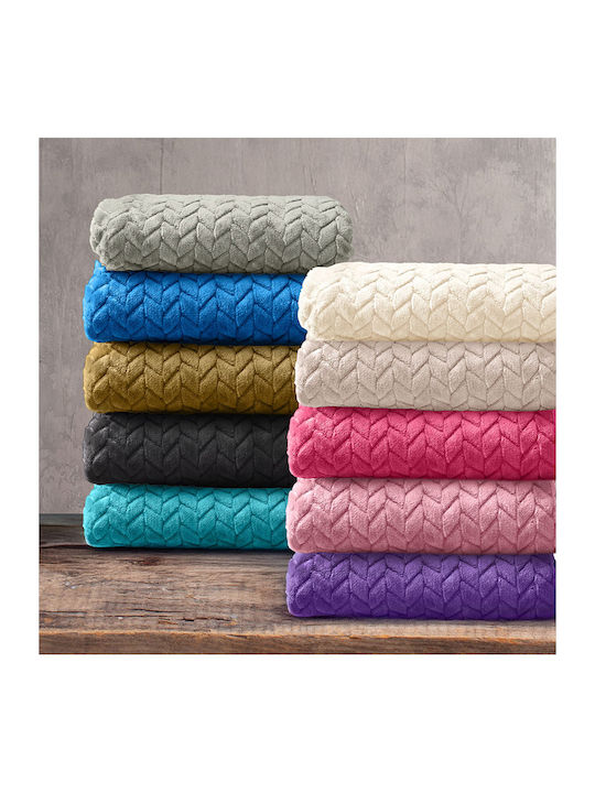 Rythmos Harmonie Pătură Polar Fleece Superdublă 220x240 cm Fuchsia