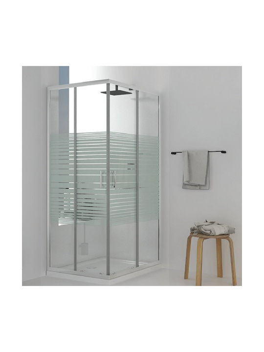 Orabella Plus Cabin for Shower with Sliding Door 80x120cm Serigrafato
