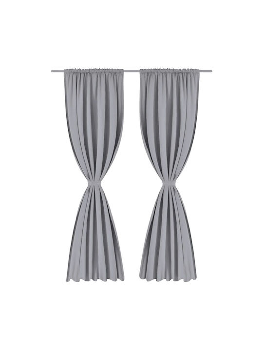vidaXL Blackout Curtain Set with Tunnel Black 135x245cm