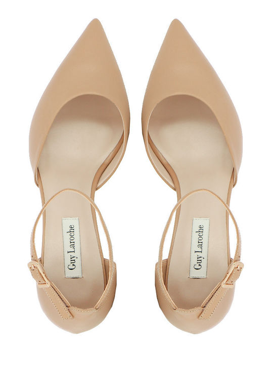 Damen Ballerinas aus Leder in Beige Farbe