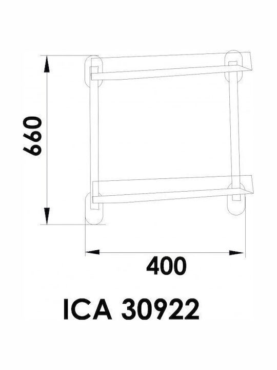 Inter Ceramic An der Wand montiert Badezimmerregal Glas