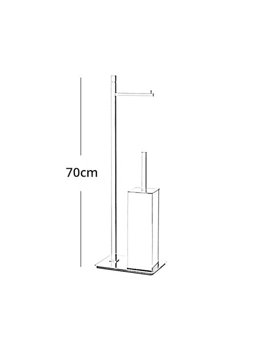 Bathroom Accessory Set Towel Rack and Bidet 15x20x70cm Bronze Art 01m3-10-2s Chrome