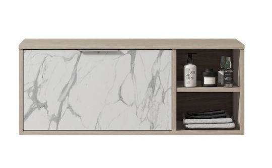 Piccadilly Countertop with Sink & Mirror with Light Melamine Elm Rousseau Statuario Piccadilly
