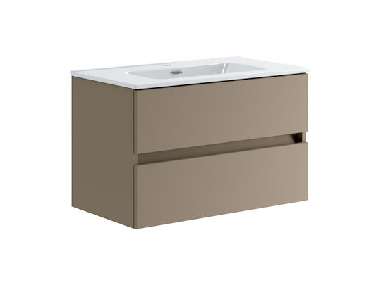 Piccadilly Countertop with Sink, Mirror & Column Melamine Hazelnut Piccadilly Piccadilly Countertop with Sink, Mirror & Column Melamine Hazelnut Piccadilly