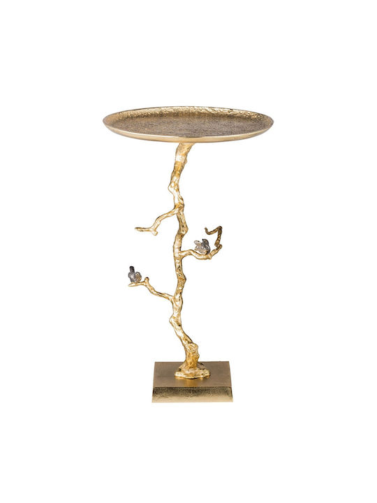Round Side Coffee Table Branch Metal Gold Silver W43xL43xH70cm