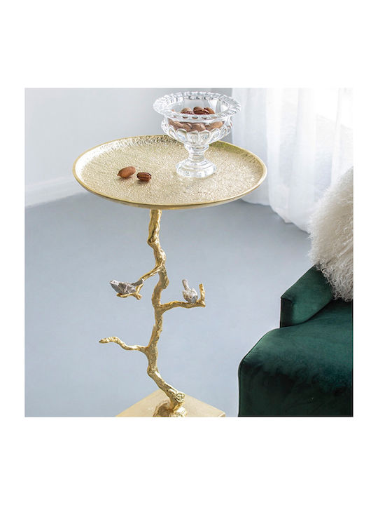 Round Side Coffee Table Branch Metal Gold Silver W43xL43xH70cm