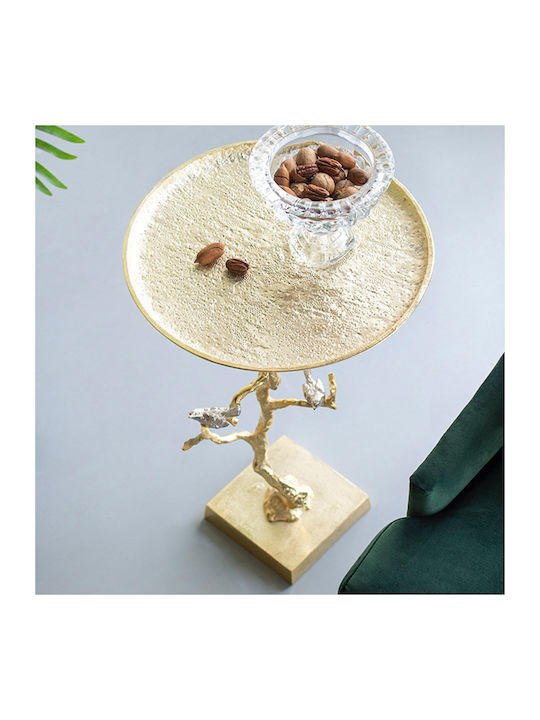 Round Side Coffee Table Branch Metal Gold Silver W43xL43xH70cm
