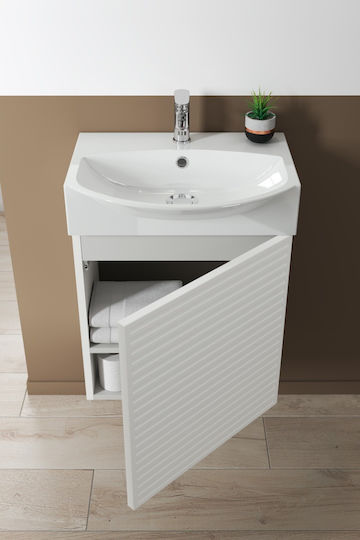 Piccadilly Waschtisch mit Waschbecken & Spiegel mit Licht White
