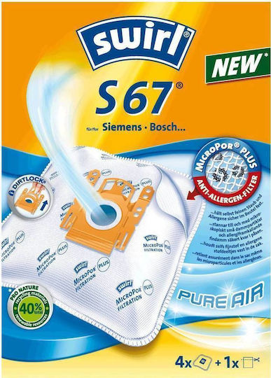 Vacuum Cleaner Bag S67 Plus 25% 4+1 Bags 5pcs Filter