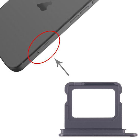 Oem Υποδοχή Κάρτας Sim Iphone 17 Black