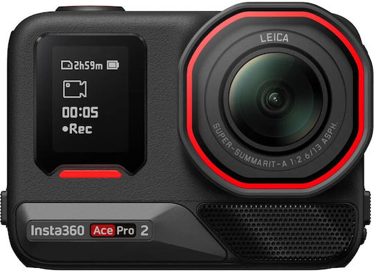 Insta360 Ace Pro 2 Action Camera 8K Underwater Ultimate Videography Bundle - 3 Lenses / 2 Filters / Xplorer Grip Pro Kit with Touch Screen 2.4" and Wi-Fi Black