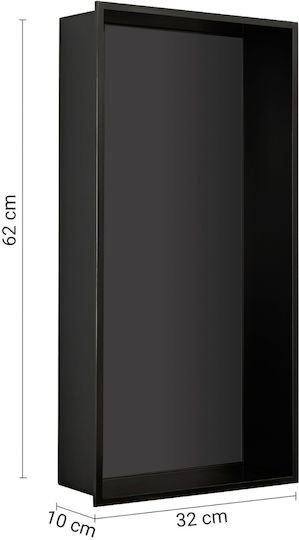 Gedy An der Wand montiert Badezimmerregal Metallisch Schwarz