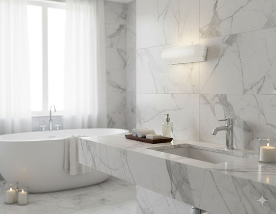 Heronia BATH-20A Modern Lamp Bathroom with Socket E27 White 24x9x7.9cm